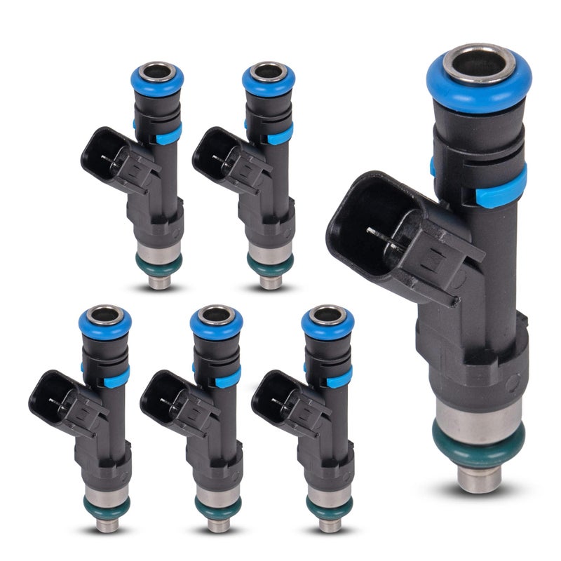EKLN Fuel Injectors Set of 6 Compatible with Jeep Grand CherokeeLibertyCommanderDodge DakotaDurangoNitroRam 1500 Mitsubishi Raider 37L V6 Replaces 0280158020 53032701AA FJ474 - Image 2