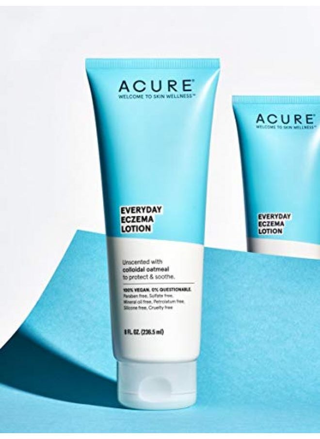 Acure Everyday Eczema Lotion 100% Vegan for Sensitive & Easily Irritated Skin 2% Colloidal Oatmeal & Cocoa Butter Unscented 8 Fl Oz
