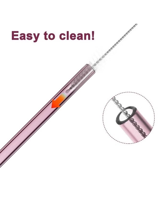 هومستر مجموعة القش الزجاجية 2 قطعة - 1 x القش ، 1 x الفرشاة ، صحية وصديقة للبيئة ، مناسبة للشرب اليومي ، الخبز المقاوم ، العصير - Image 2