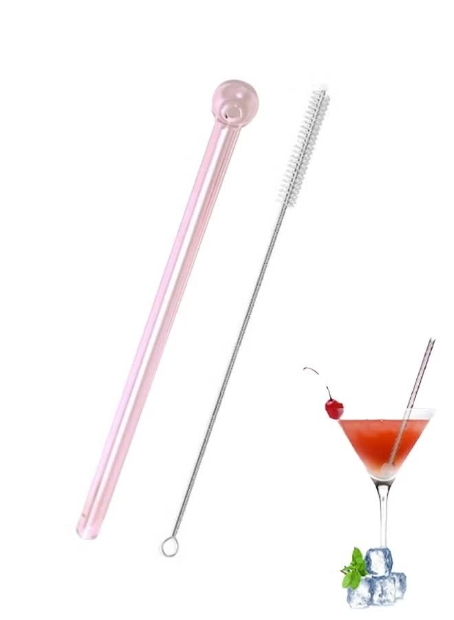 هومستر مجموعة القش الزجاجية 2 قطعة - 1 x القش ، 1 x الفرشاة ، صحية وصديقة للبيئة ، مناسبة للشرب اليومي ، الخبز المقاوم ، العصير - Image 1