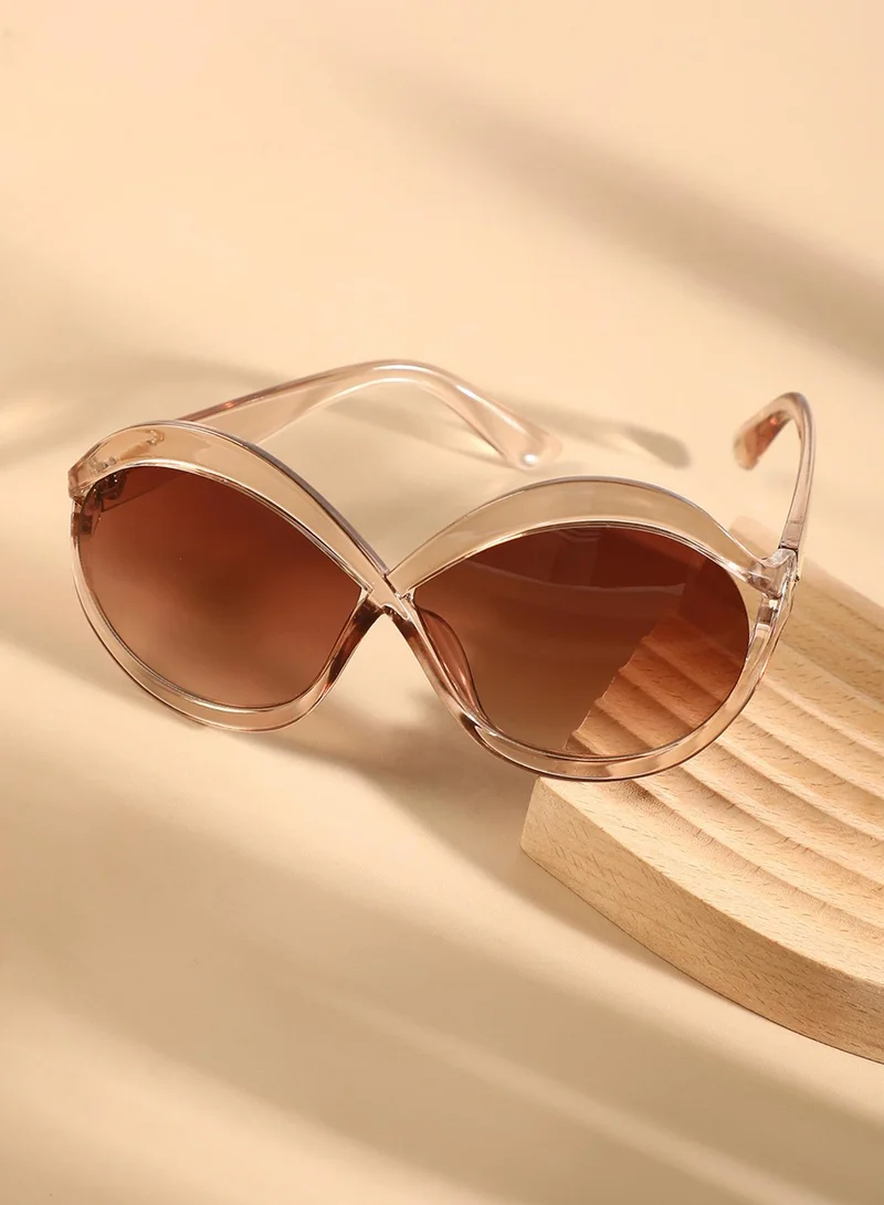 Haute Sauce The Ombre Twist Oversized Sunglasses - Ash Brown