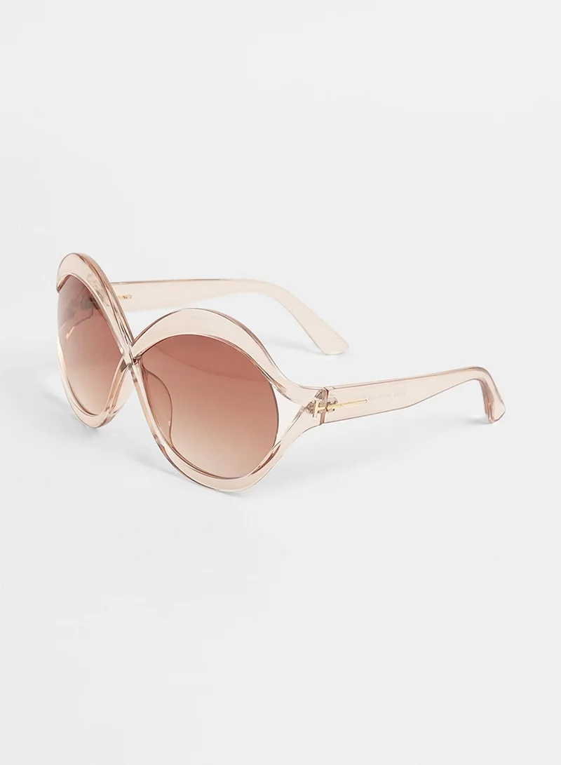 Haute Sauce The Ombre Twist Oversized Sunglasses - Ash Brown