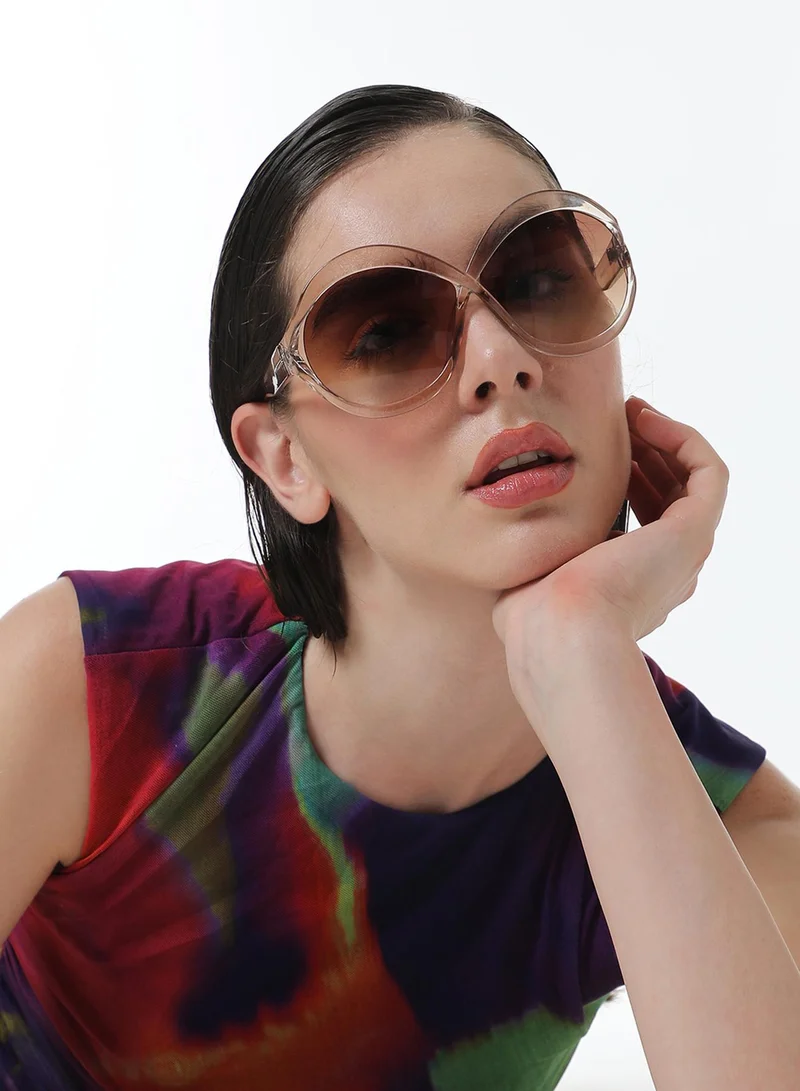 Haute Sauce The Ombre Twist Oversized Sunglasses - Ash Brown