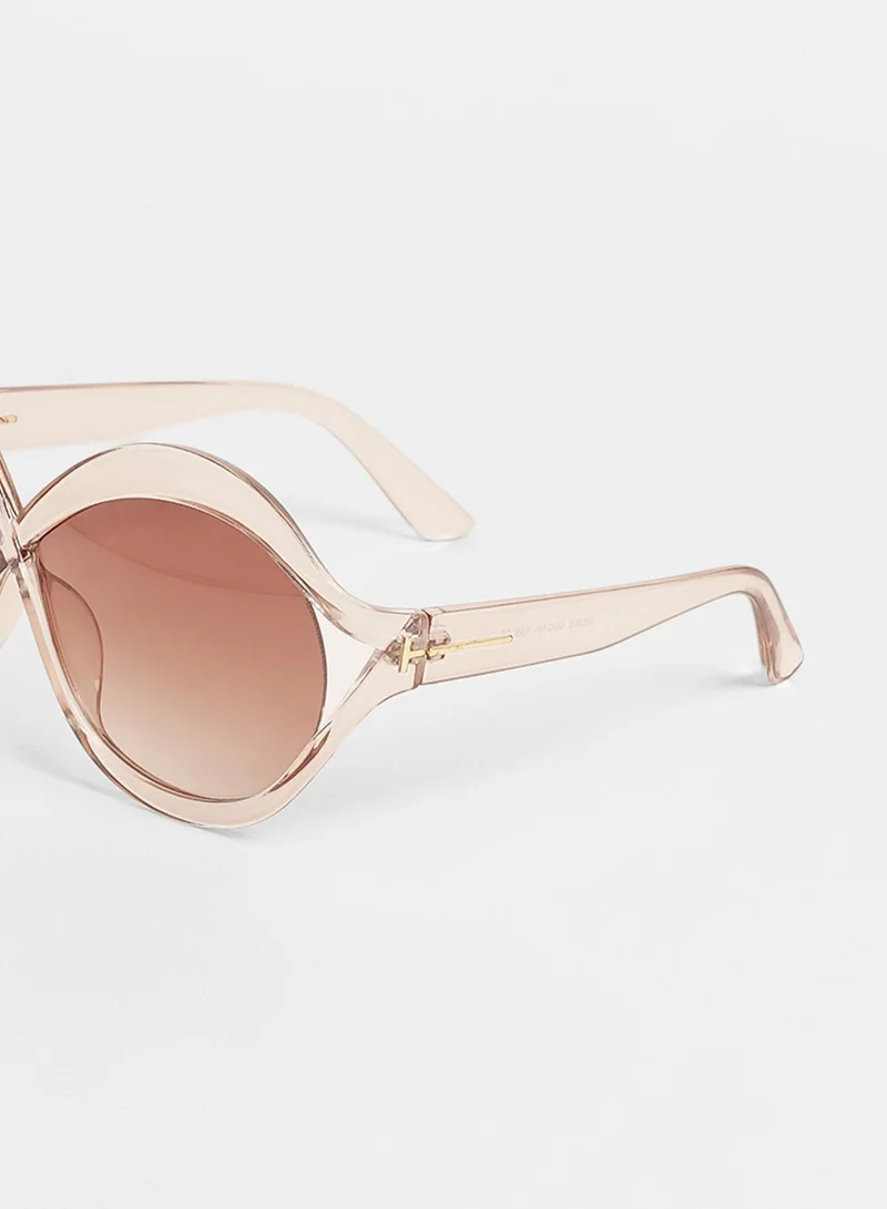 Haute Sauce The Ombre Twist Oversized Sunglasses - Ash Brown
