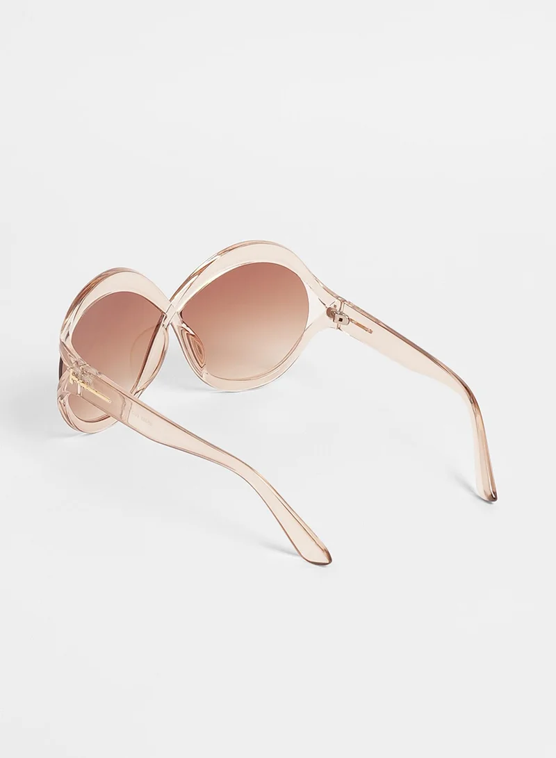 Haute Sauce The Ombre Twist Oversized Sunglasses - Ash Brown