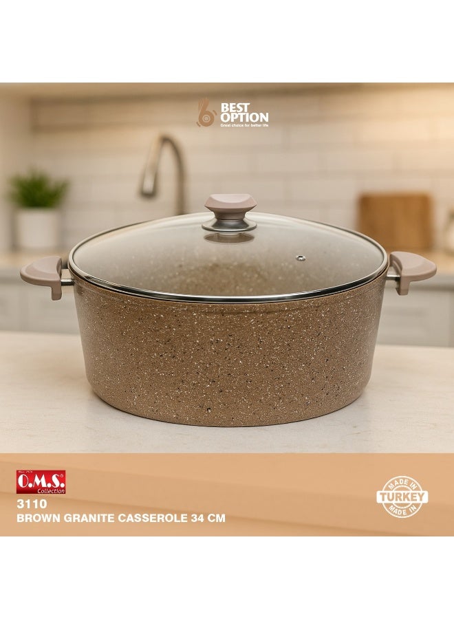 OMS 3110 - 34 CM Granitec Non Stick casserole. Made in Turkey - Image 2