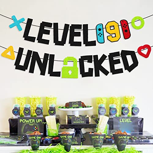 Festiko® Level 9th Unlocked Sign Banner Happy 9th Birthday Level Up Ninth Bday Party Decorations for Video Game Controller Themed Kids Boy Girl Birthday Event Celebration Supplies - Image 5