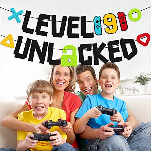 Festiko® Level 9th Unlocked Sign Banner Happy 9th Birthday Level Up Ninth Bday Party Decorations for Video Game Controller Themed Kids Boy Girl Birthday Event Celebration Supplies - Image 4