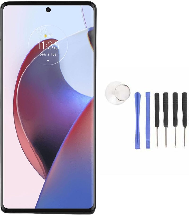LCD Screen Replacement for Moto Edge 30 Ultra, 6.67in Curved Touch Screen Digitizer Assembly with Disassembly Tool, LCD Display 3D Touch Digitizer Assembly - Image 1