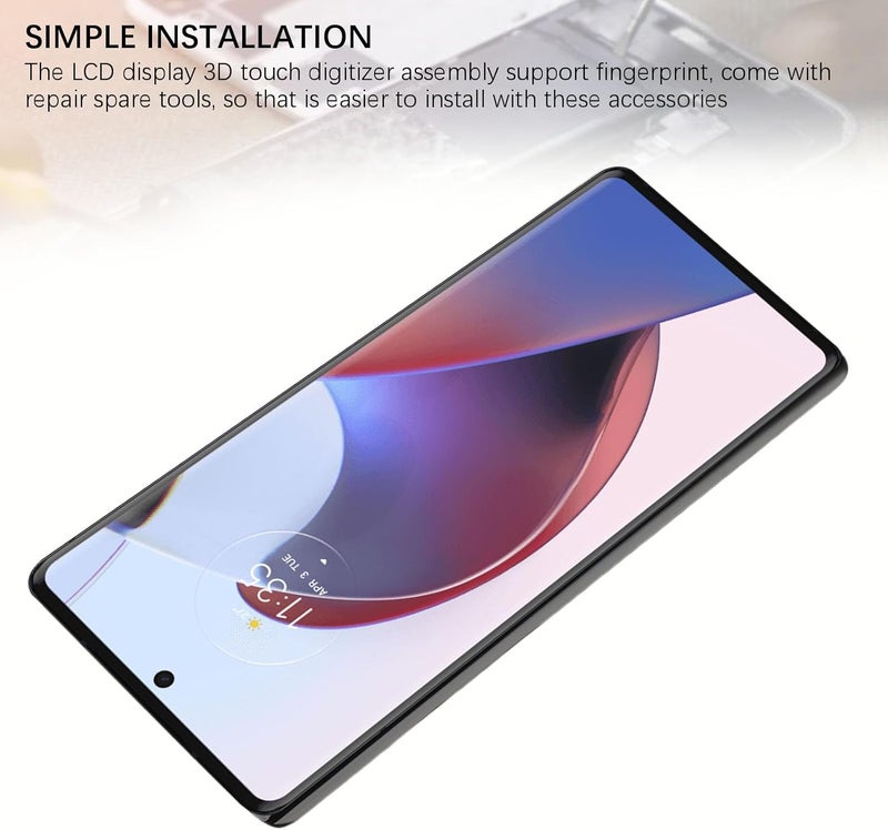 LCD Screen Replacement for Moto Edge 30 Ultra, 6.67in Curved Touch Screen Digitizer Assembly with Disassembly Tool, LCD Display 3D Touch Digitizer Assembly - Image 5
