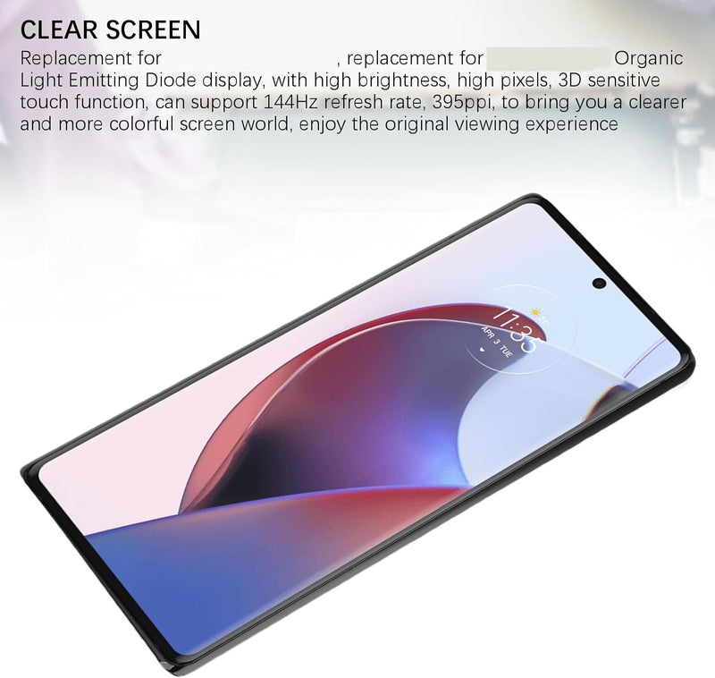 LCD Screen Replacement for Moto Edge 30 Ultra, 6.67in Curved Touch Screen Digitizer Assembly with Disassembly Tool, LCD Display 3D Touch Digitizer Assembly - Image 3
