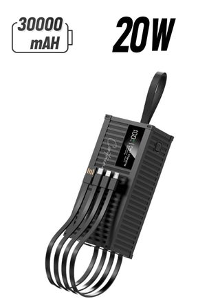 Container 30000mAh Power Bank / PD 20W Fast Charge / USB-A & Micro Port / LED Digital Display / Built-in Cables / USB-A/USB-C/Lightening/Micro Output / Polymer Battery Type - Black - pzsku/Z7149F5DBAEC9E83F1F07Z/45/_/1740034197/e4cc3eae-501d-4d8b-8d8e-6751df2ab2f6