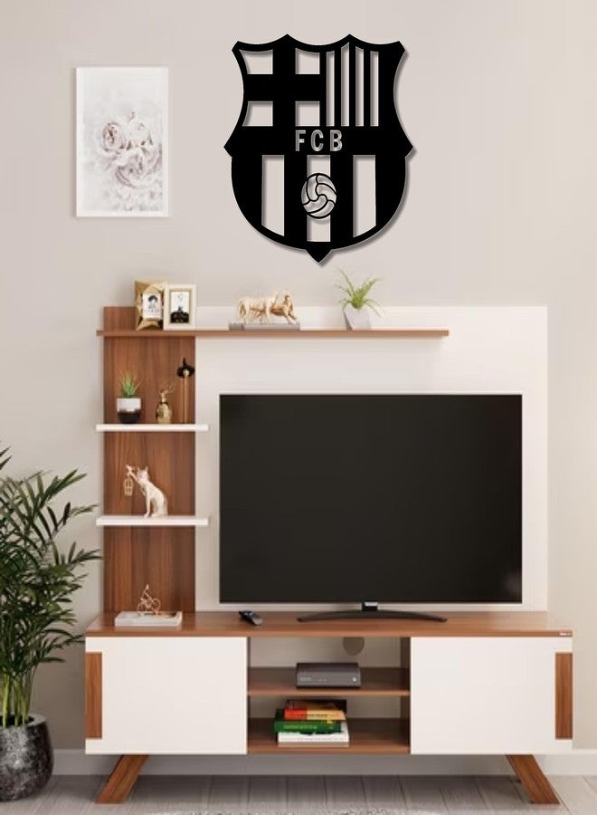 AD INFINITUM® Football Club Logo Wooden plaque | Hanging Wall Art Decor for Living Room Bedroom Kitchen Office | Aesthetic Gift for Football Fan (FC Barcelona, Black (Single Layer)) - Image 2