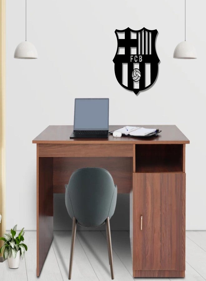 AD INFINITUM® Football Club Logo Wooden plaque | Hanging Wall Art Decor for Living Room Bedroom Kitchen Office | Aesthetic Gift for Football Fan (FC Barcelona, Black (Single Layer)) - Image 3