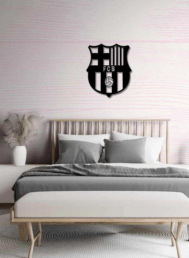 AD INFINITUM® Football Club Logo Wooden plaque | Hanging Wall Art Decor for Living Room Bedroom Kitchen Office | Aesthetic Gift for Football Fan (FC Barcelona, Black (Single Layer)) - Image 5