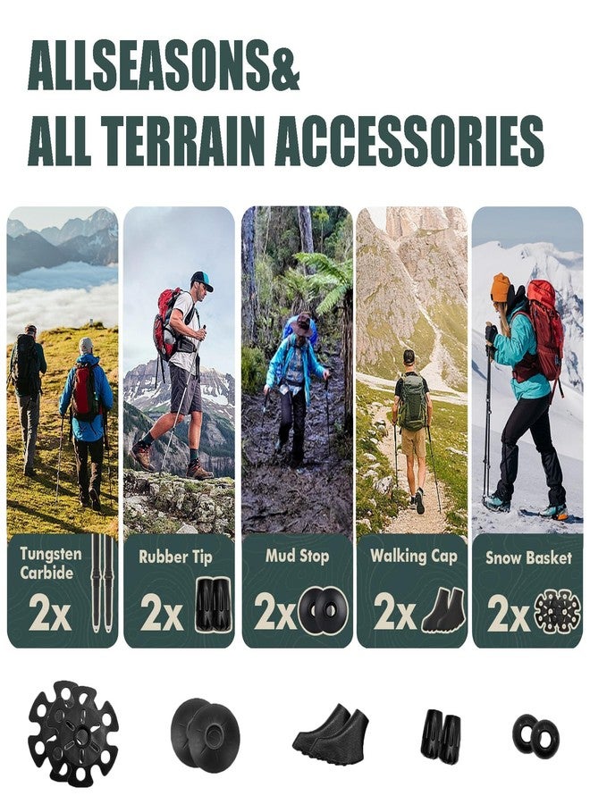 IJEUH Carbon Fiber Hiking Poles 2pcs, Collapsible Nordic Trekking Poles,Cork Handle Ultralight Folding Walking Sticks, Hiking Sticks, Lightweight Foldable Trekking Walking Sticks for Seniors Women Men - Image 4