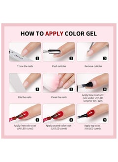 BOZLIN BOZLIN Gel Nail Polish Set, 6 Colors Nude Red Pink Gel Polish Nail Art Soak Off UV LED Gel Nail Polish Kit, Breathable Nail Polish 10ml  - Image 2