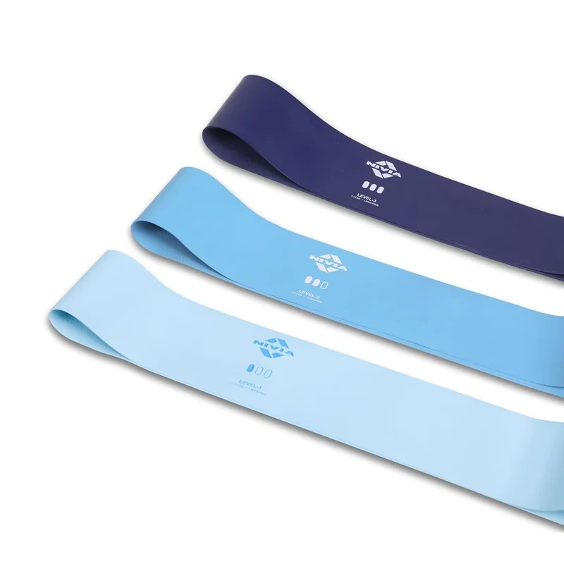 Nivia Resistance Bands Set for Workout - 3 Pack of Natural Rubber Stretch Bands for Men and Women