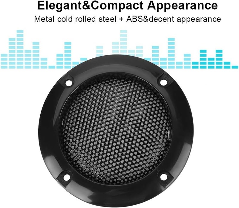 2 Inch Speaker Cover, Speaker Protective Mesh Cover, Speaker Grills Cover Guard, Subwoofer Decorative Steel Mesh Circle Protection Audio Accessories for Car Outdoor Speaker.(Screw Included)(Black) - Image 5