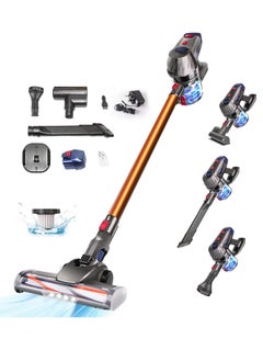 25KPa Cordless Vacuum Cleaner,150w Brushless Motor,Strong Suction,6 in 1 Stick Vacuum Cleaner,Powerful LED Headlights, 45Mins Long Runtime, Carpet Pet Cleaning