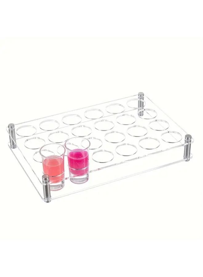 Transparent Acrylic Liquor Cup Holder Tray Organizer Display Bar Party Club Accessories - Image 1