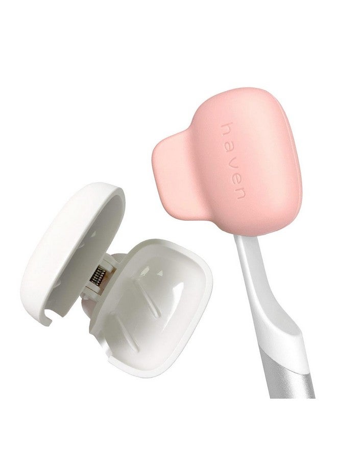 HAVEN Toothbrush Cover - Fits Electronic And Manual Toothbrushes - Toothbrush Case Holder For Travel - Set Of Two Tooth Brush Cap Protectors (White And Coral) - Image 1