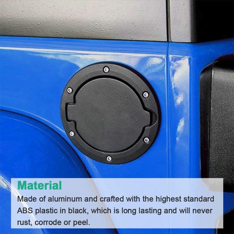 A ABIGAIL Gas Cap Cover Fuel Filler Door Cover Compatible with 2007-2018 Jeep Wrangler JK JKU Sport Rubicon Sahara Unlimited - Image 3