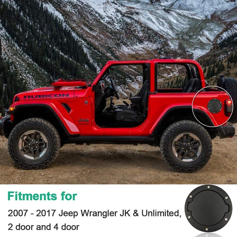 A ABIGAIL Gas Cap Cover Fuel Filler Door Cover Compatible with 2007-2018 Jeep Wrangler JK JKU Sport Rubicon Sahara Unlimited - Image 4