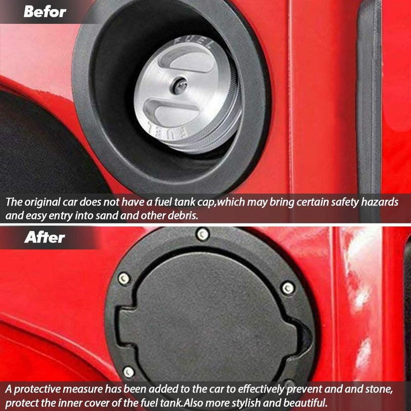 A ABIGAIL Gas Cap Cover Fuel Filler Door Cover Compatible with 2007-2018 Jeep Wrangler JK JKU Sport Rubicon Sahara Unlimited - Image 5