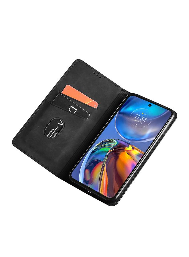 S-TOP Case For Motorola Moto E40 Skin Feel Magnetic Horizontal Flip Leather Phone Case - Image 4