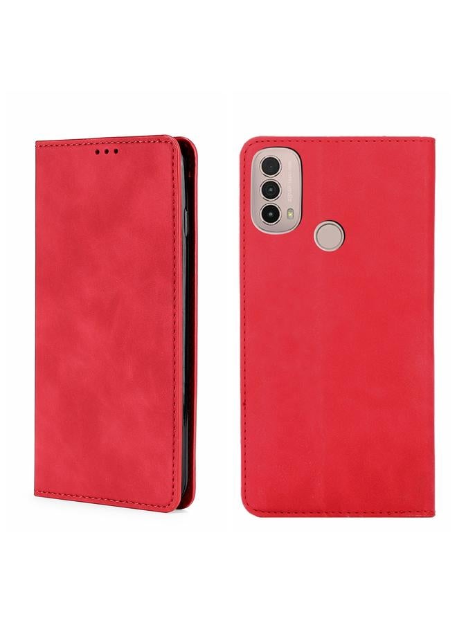 S-TOP Case For Motorola Moto E40 Skin Feel Magnetic Horizontal Flip Leather Phone Case - Image 1