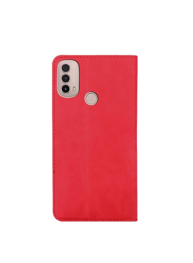 S-TOP Case For Motorola Moto E40 Skin Feel Magnetic Horizontal Flip Leather Phone Case - Image 3