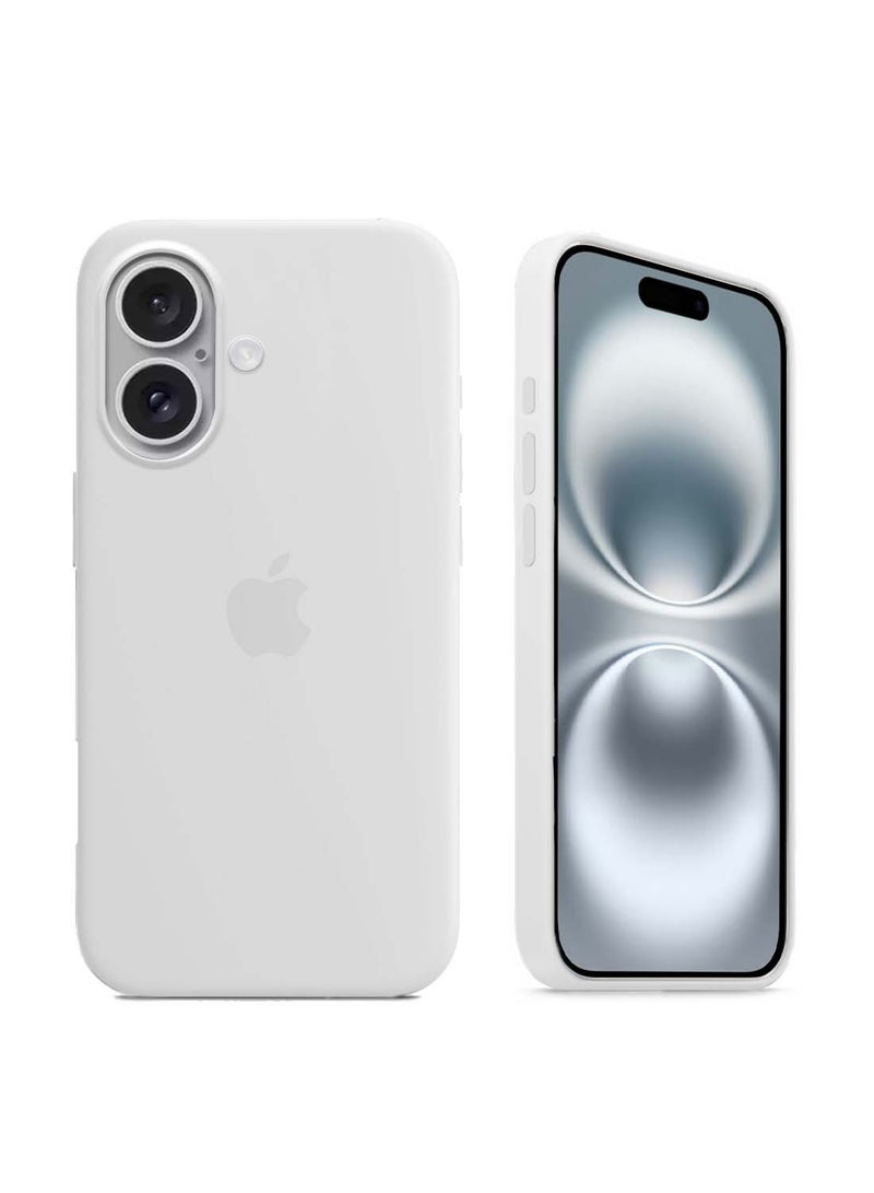 دبليو تيك غطاء الحماية سائل ناعم من السيليكون لآيفون 16 2024 من أبل - أبيض - Image 1