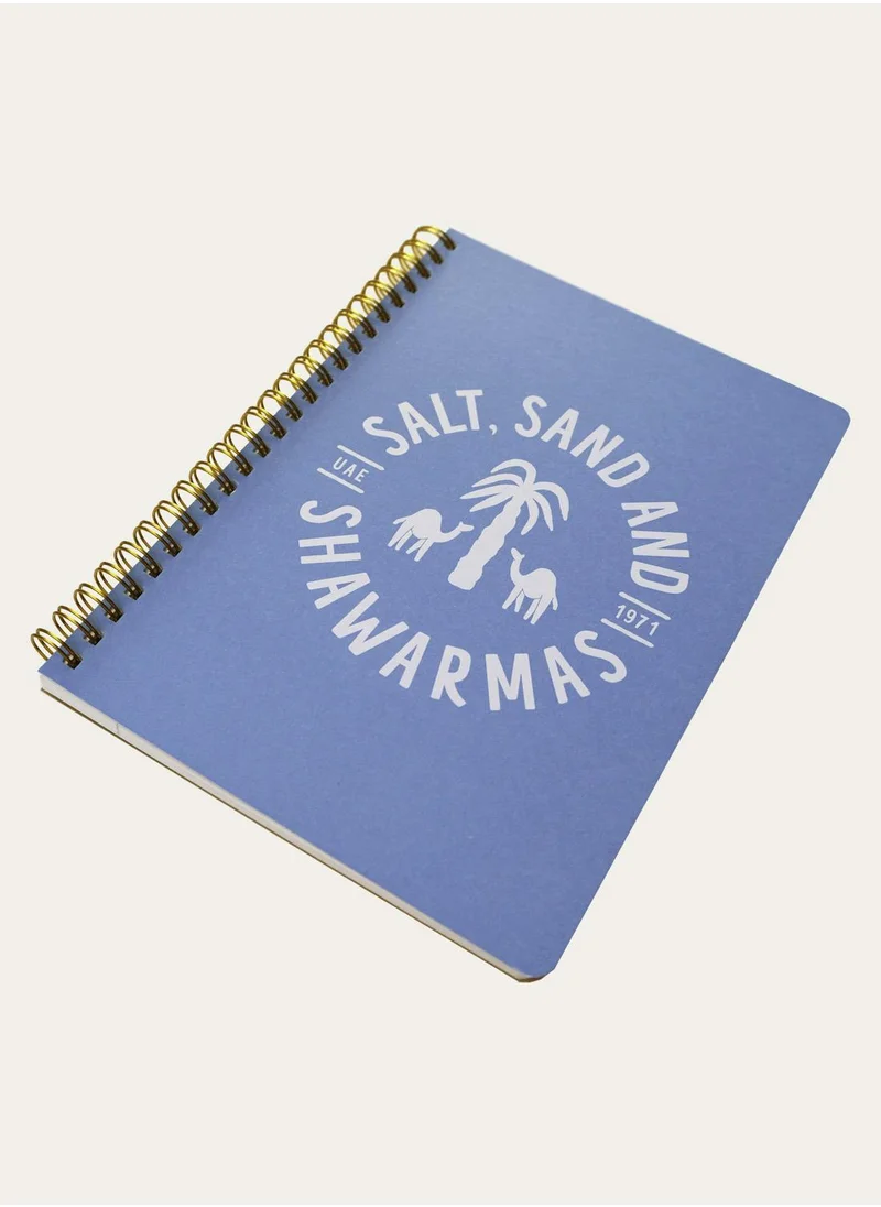 المجلس الصغير A5 Salt, Sand & Shawarmas notebook (with sticker sheet)