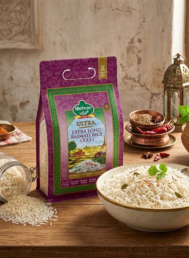 Mehran Basmati Extra Long Grain Super Rice 5Kg - Image 2