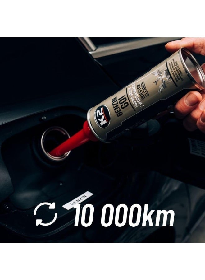 كي 2 K2 BENZIN GO! منظف حاقنات الوقود لمحركات البنزين، 250 مل – يُحسّن أداء المحرك، ويمنع فقدان القوة، ويحمي من التآكل. - Image 2