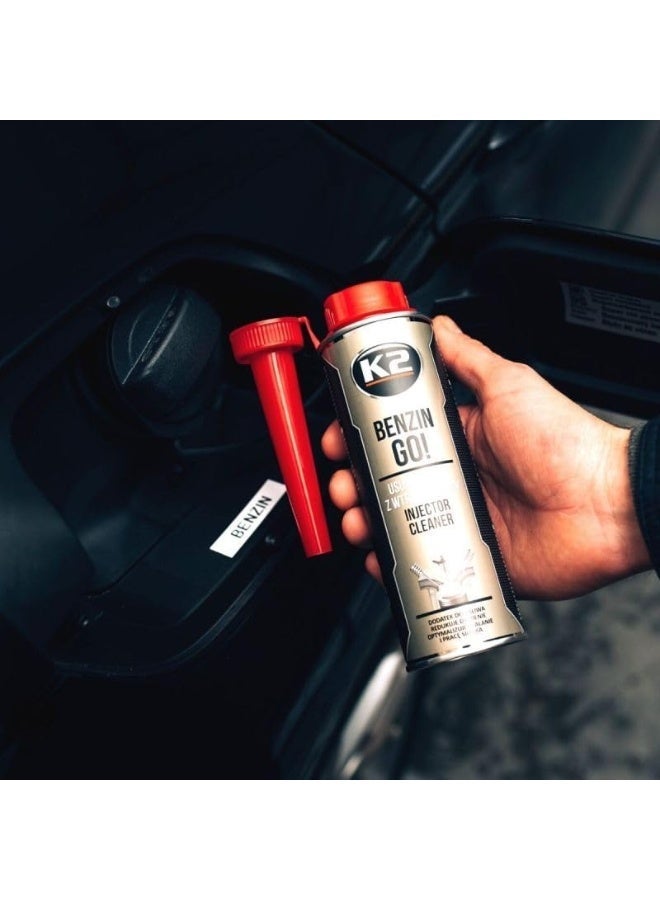 كي 2 K2 BENZIN GO! منظف حاقنات الوقود لمحركات البنزين، 250 مل – يُحسّن أداء المحرك، ويمنع فقدان القوة، ويحمي من التآكل. - Image 4