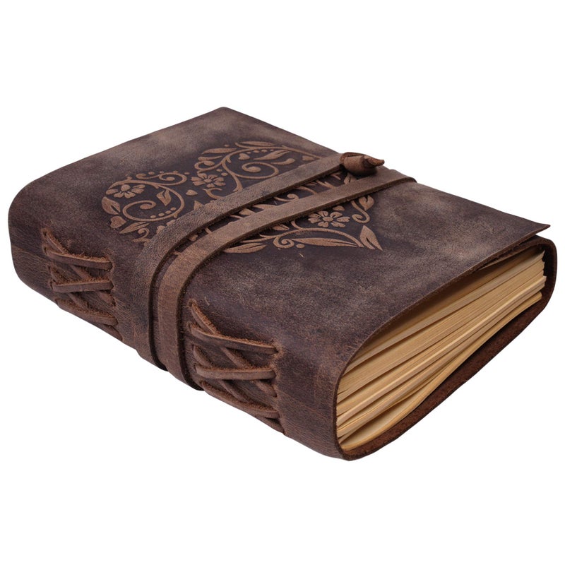 moonster Leather Journal for Women Heart Pattern Lined Notebooks 7x5 inch Small Lined Notebooks Kraft Paper 400 Pages Lined Paper Notebook Inspirational Gifts for Women - Image 1