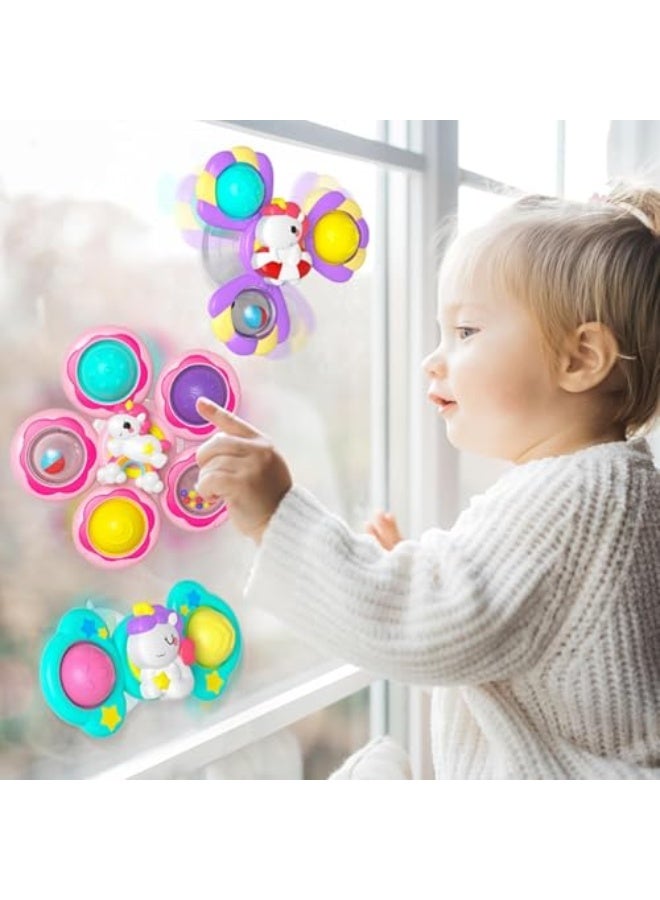 Baby Suction Cup Spinner Toys, Sensory Toys Bath Toys for Toddlers 1-3, Early Education Toys Christmas Birthday Gifts Unicorn Toys for 1 2 3 Year Old Girls Boys, Suitable for Bathtubs, Windows, Dining - Image 5