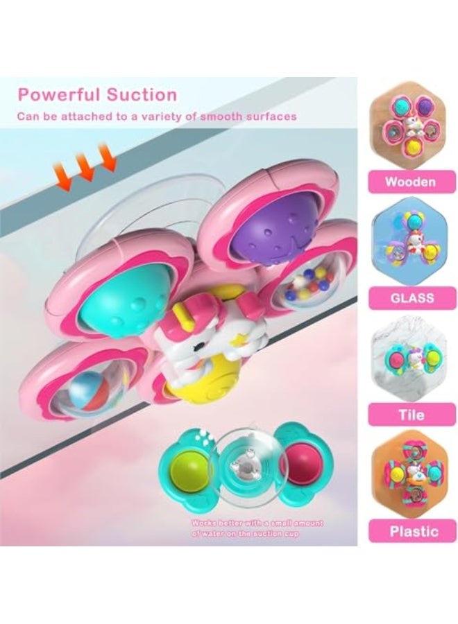 Baby Suction Cup Spinner Toys, Sensory Toys Bath Toys for Toddlers 1-3, Early Education Toys Christmas Birthday Gifts Unicorn Toys for 1 2 3 Year Old Girls Boys, Suitable for Bathtubs, Windows, Dining - Image 4