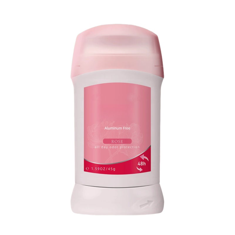Long-lasting net flavor deodorant cream, herbal dry fragrance stick, dilute body odor and odor deodorant deodorant (a variety of flavors can be selected, 03 #rose) - Image 1