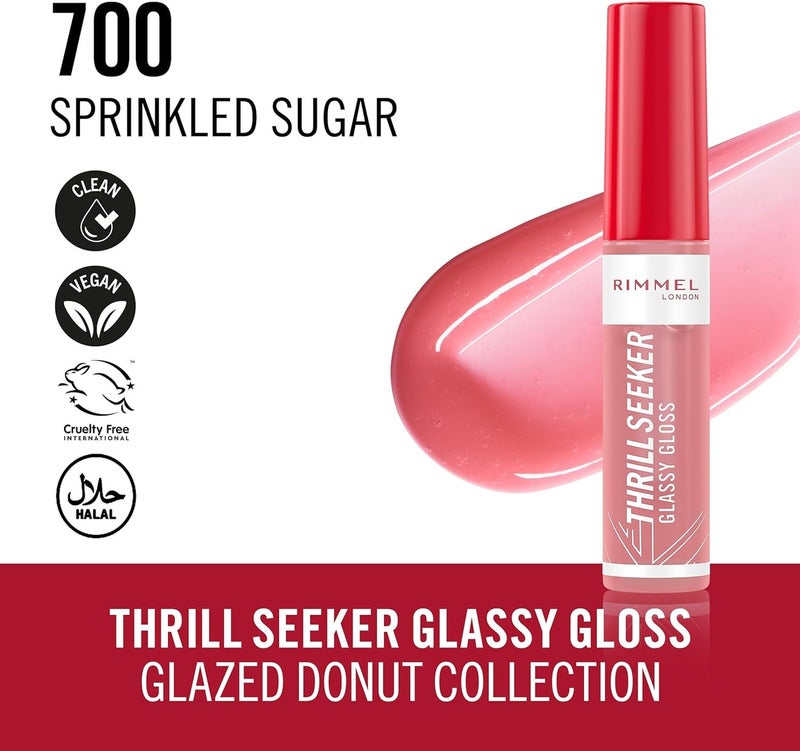 RIMMEL LONDON لميل ثريل سيكر جلاسي جلاس، سكر مرشوش - 700، 10 مل - Image 4