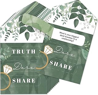 Big Dot of Happiness Big Dot of Happiness Boho Botanical Bride - Greenery Bridal Shower and Wedding Party Game Pickle Cards - Truth, Dare,  - Image 1
