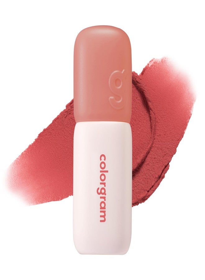 COLORGRAM NUDE BLUR TINT 04 CORAL LIT | K-Beauty Makeup, Soft-Focus Matte Lip Stain, 2-in-1 Lip & Cheek - Image 1