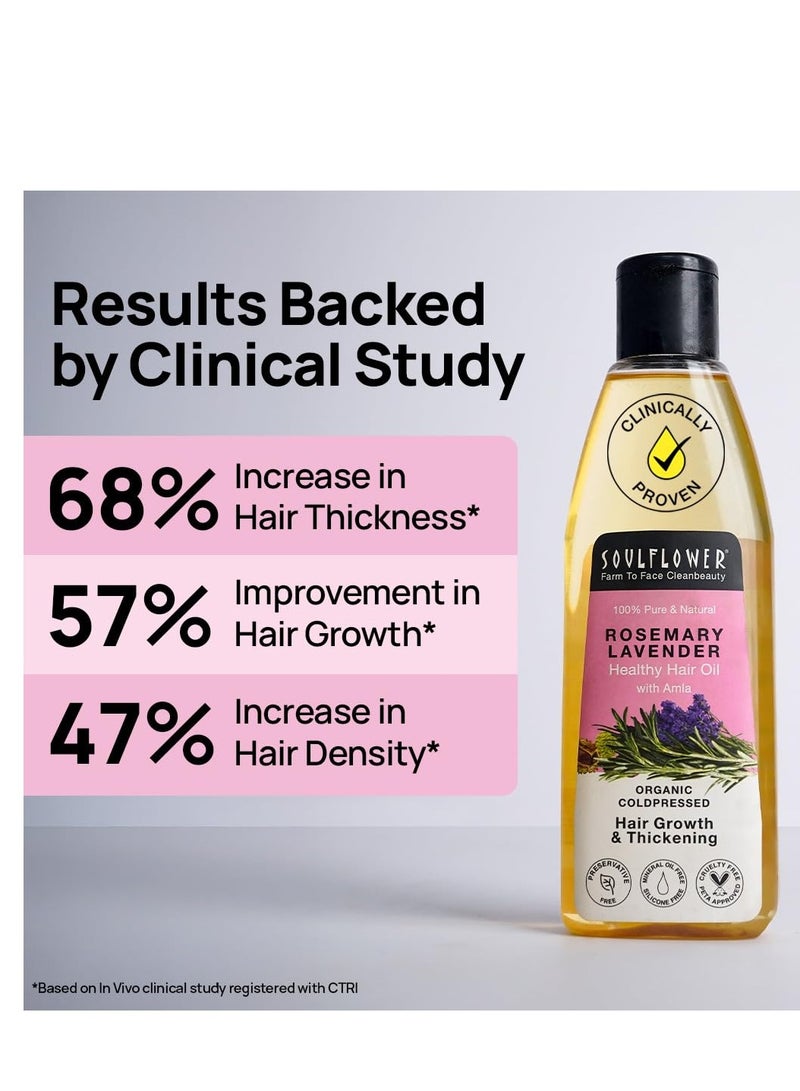 Soulflower Rosemary Lavender Hair Oil For Hair Growth, Hair Fall Control, Healthy Scalp, Long Hair, Rosemary, Lavender, Castor - 120ml - Image 4