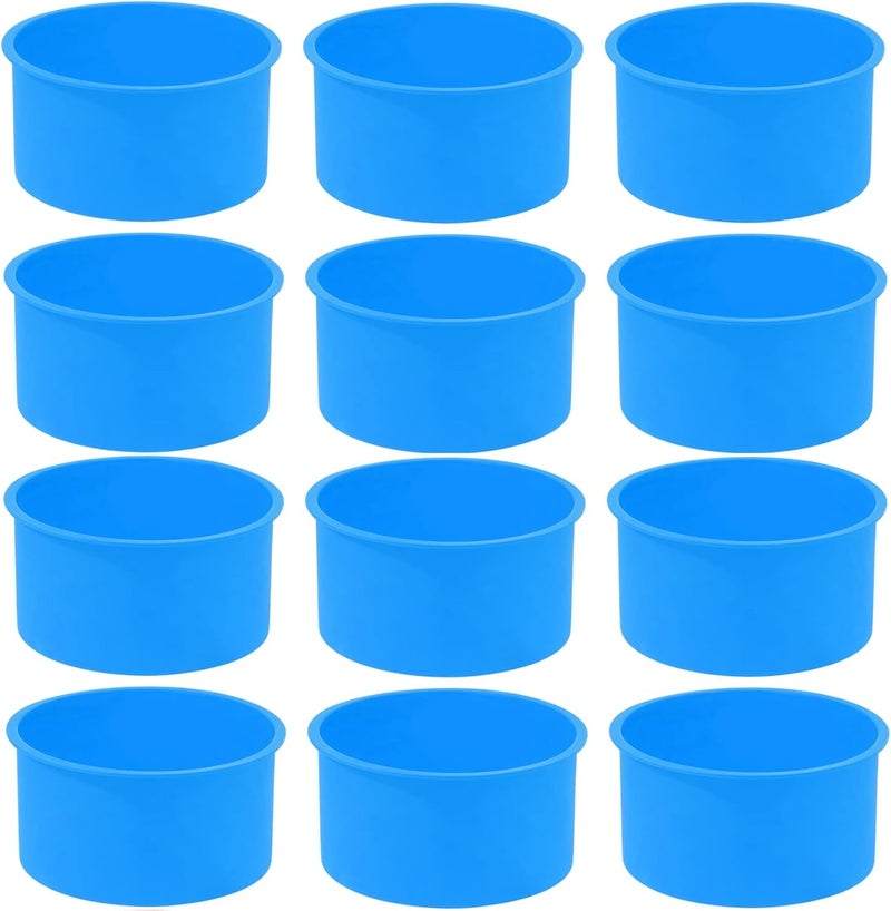 mifengda 12pcs Silicone Cake Mold Baking Round Cake Molds 4 Inch Non-Stick Baking Pan Kitchen Silicone Cake Molds for Baking (Blue, 4inch) - Image 1