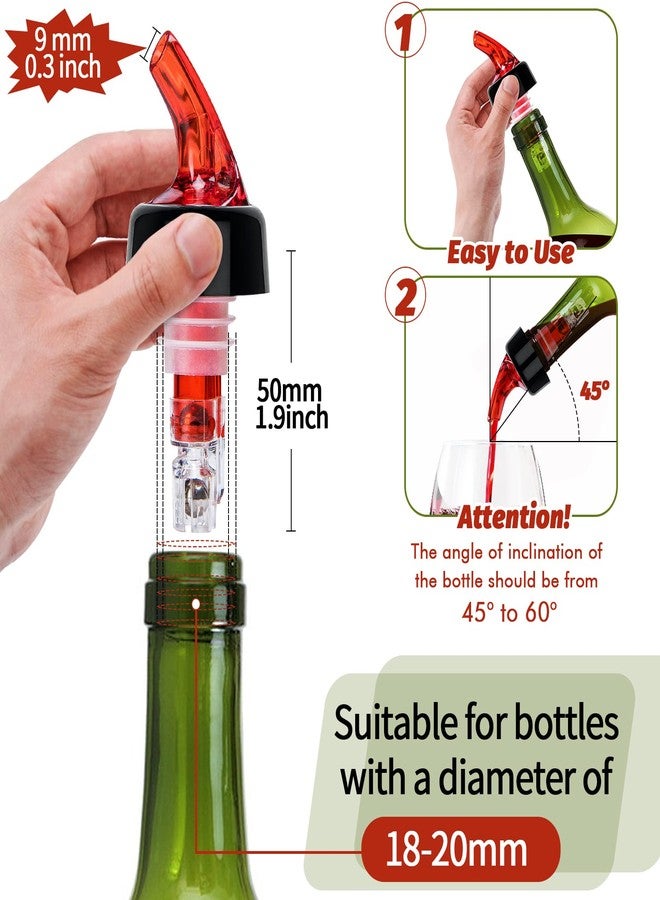 LINALL موزع زجاجات قياس أوتوماتيكي من لينال - عبوة من 12 قطعة، 1 أونصة (30 مل) موزع قياس سريع للمشروبات الروحية والنبيذ والكوكتيلات أدوات بار منزلية (أحمر 12 قطعة) - Image 4