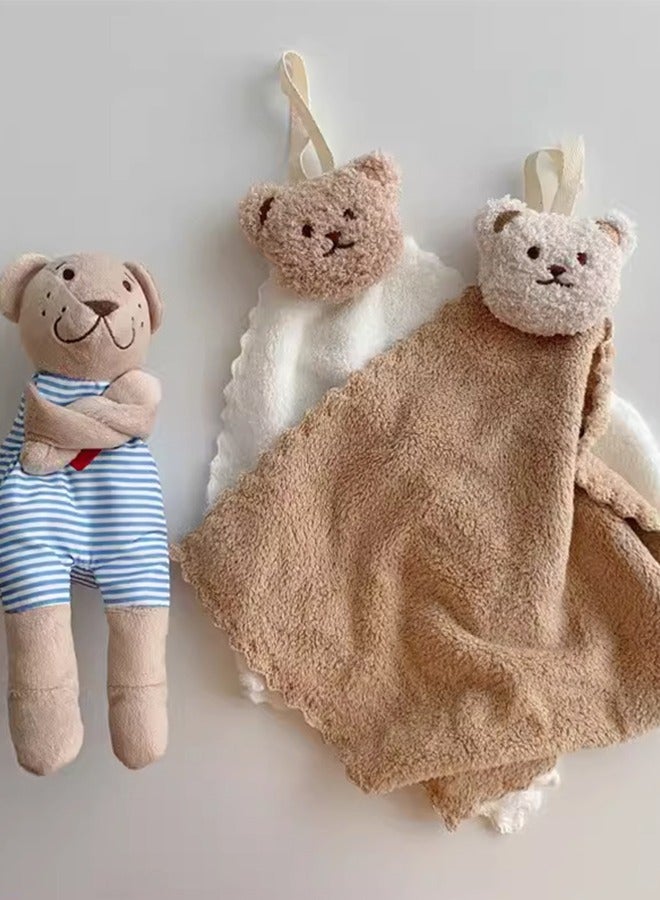2-Piece Quick-Drying Hanging Decorative Fun Towels Cute Bear Handkerchief Baby With Hanging Rope Face Towel kindergarten Absorbent Hand Towel Children's Face Towel  - Image 1