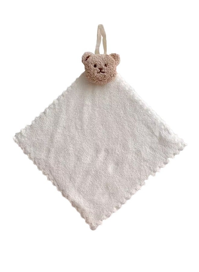 2-Piece Quick-Drying Hanging Decorative Fun Towels Cute Bear Handkerchief Baby With Hanging Rope Face Towel kindergarten Absorbent Hand Towel Children's Face Towel  - Image 5