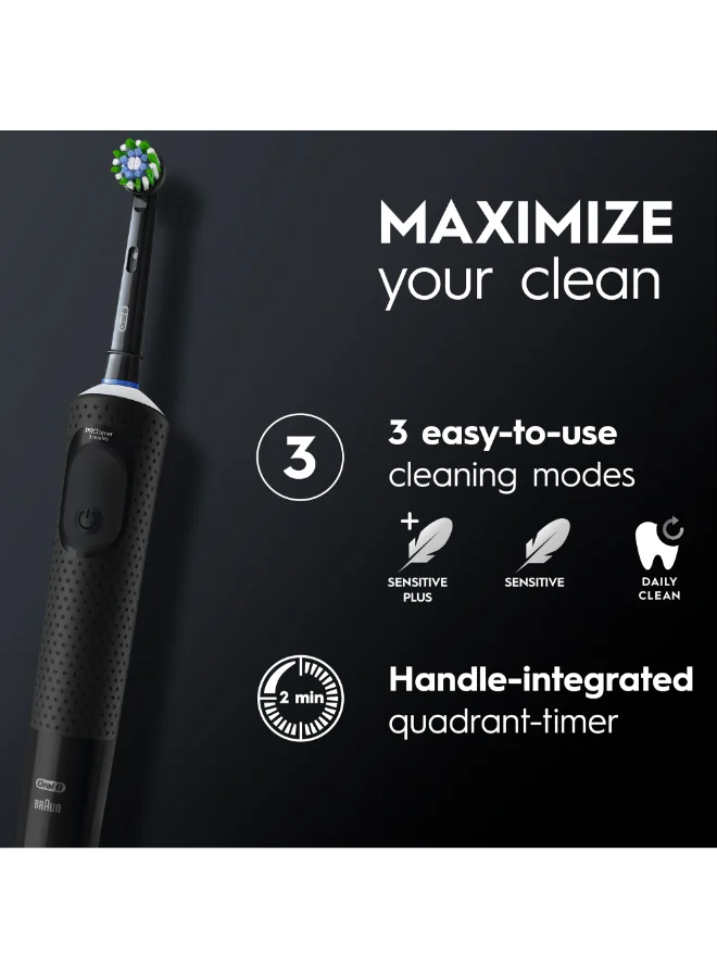 Oral-B Oral B Vitality 300 Rechargeable Toothbrush, 3 Cleaning Modes, Gentle Brushing, 2 Minutes Built in Timer - D103.413.3 Black